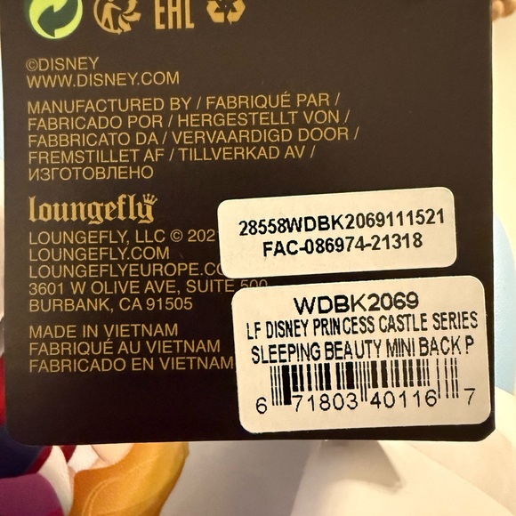 Loungefly Sleeping Beauty Castle Backpack Aurora, NWT - Picture 4 of 4